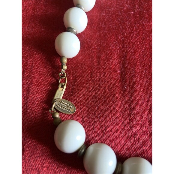 Miriam Haskell Vintage Bead Stone/Pearl? Shell Necklace Signed Rare Collectors - Picture 6 of 13